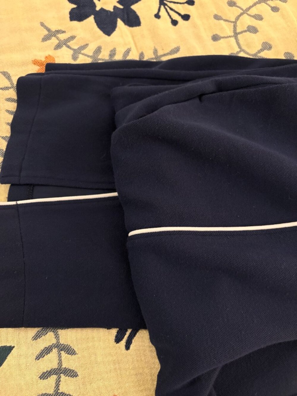 Spanx AirEssentials Front Stripe Wide Leg Pant Navy Women's Large Athleisure - Picture 8 of 10